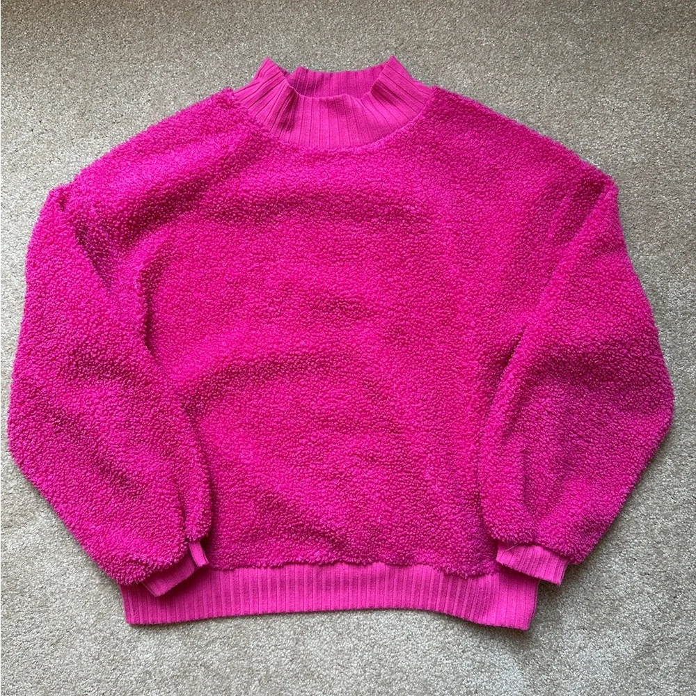 Anthro Mock Neck Sherpa Sweater